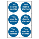 ASEC `This Door Is Alarmed` 200mm x 300mm PVC Self Adhesive Sign