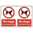 ASEC `No Dogs` 200mm x 300mm PVC Self Adhesive Sign
