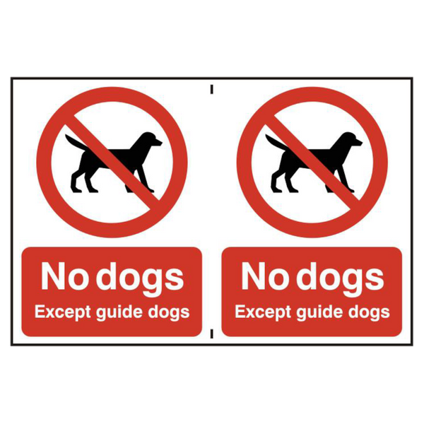 ASEC `No Dogs` 200mm x 300mm PVC Self Adhesive Sign