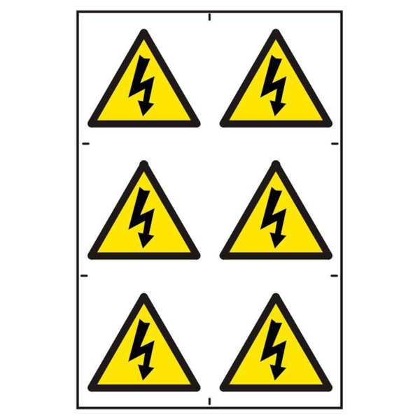 ASEC Electrical Warning Symbol 200mm x 300mm PVC Self Adhesive Sign
