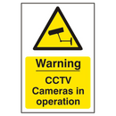 ASEC `Warning CCTV Cameras in Operation` 200mm x 300mm PVC Self Adhesive Sign