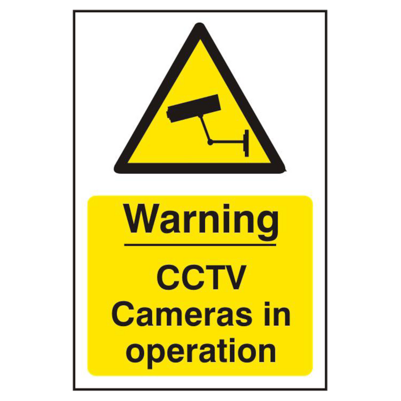 ASEC `Warning CCTV Cameras in Operation` 200mm x 300mm PVC Self Adhesive Sign