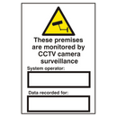 ASEC `These Premises Are Monitored By CCTV Surveillance` 200mm x 300mm PVC Self Adhesive Sign