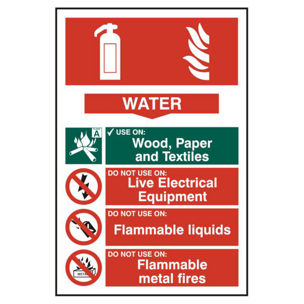 ASEC Fire Extinguisher 200mm x 300mm PVC Self Adhesive Sign