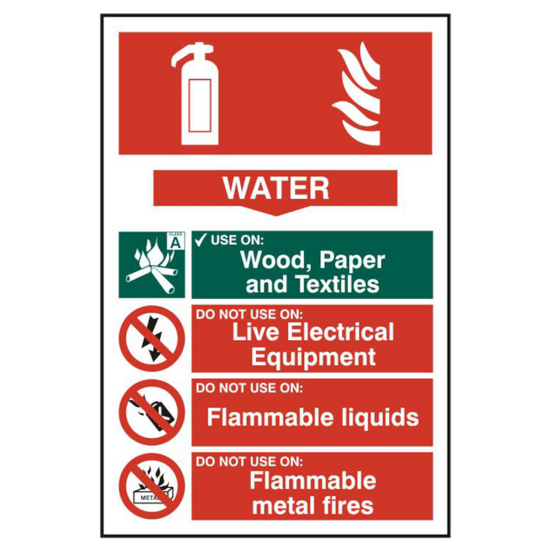 ASEC Fire Extinguisher 200mm x 300mm PVC Self Adhesive Sign