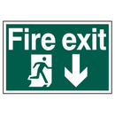 ASEC `Fire Exit` 200mm x 300mm PVC Self Adhesive Sign