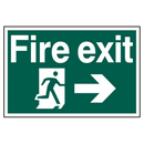 ASEC `Fire Exit` 200mm x 300mm PVC Self Adhesive Sign