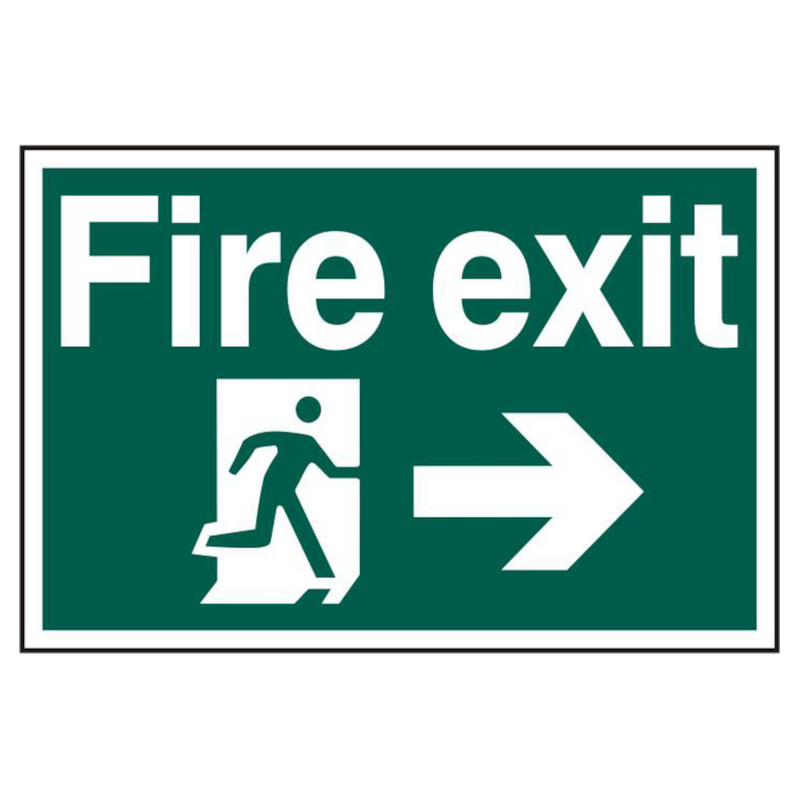 ASEC `Fire Exit` 200mm x 300mm PVC Self Adhesive Sign