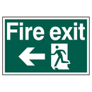 ASEC `Fire Exit` 200mm x 300mm PVC Self Adhesive Sign