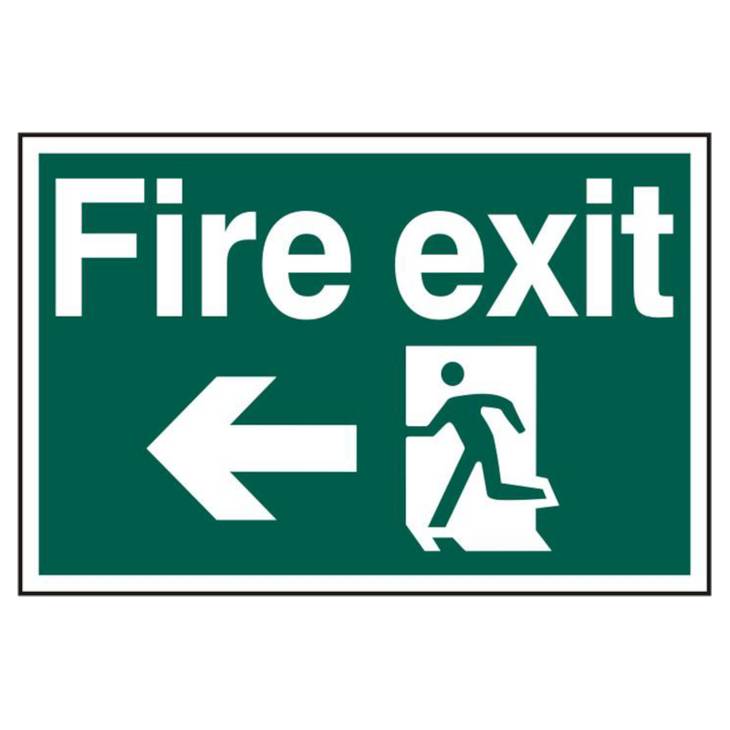 ASEC `Fire Exit` 200mm x 300mm PVC Self Adhesive Sign