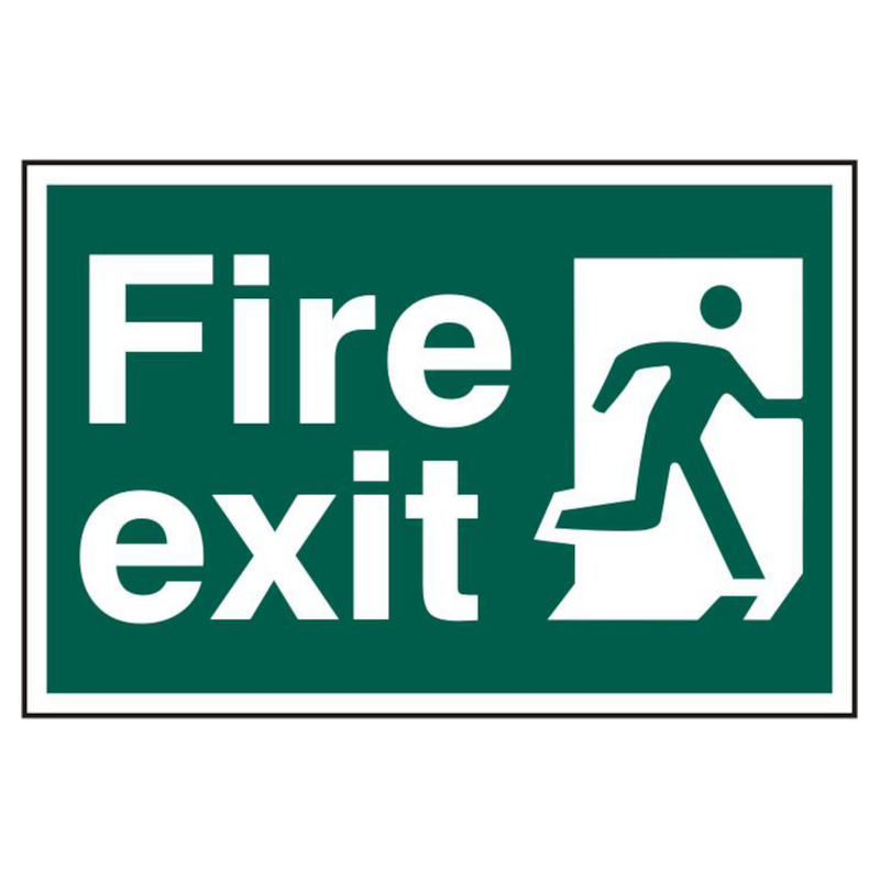 ASEC `Fire Exit` 200mm x 300mm PVC Self Adhesive Sign