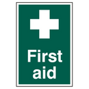 ASEC `First Aid` 200mm x 300mm PVC Self Adhesive Sign