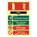 ASEC Fire Extinguisher 200mm x 300mm PVC Self Adhesive Photo luminescent Sign