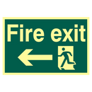 ASEC `Fire Exit` 200mm x 300mm PVC Self Adhesive Photo luminescent Sign