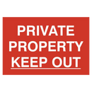 ASEC `Private Property Keep Out` 200mm x 300mm PVC Self Adhesive Sign
