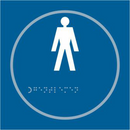 ASEC `Gents` 150mm x 150mm Taktyle (Braille) Self Adhesive Sign
