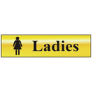 ASEC `Ladies` 200mm x 50mm Gold Self Adhesive Sign