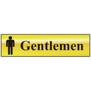 ASEC `Gentlemen` 200mm x 50mm Gold Self Adhesive Sign