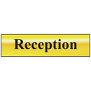 ASEC `Reception` 200mm x 50mm Gold Self Adhesive Sign