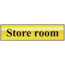 ASEC `Store Room` 200mm x 50mm Gold Self Adhesive Sign