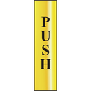 ASEC `Push` 200mm x 50mm Gold Self Adhesive Sign
