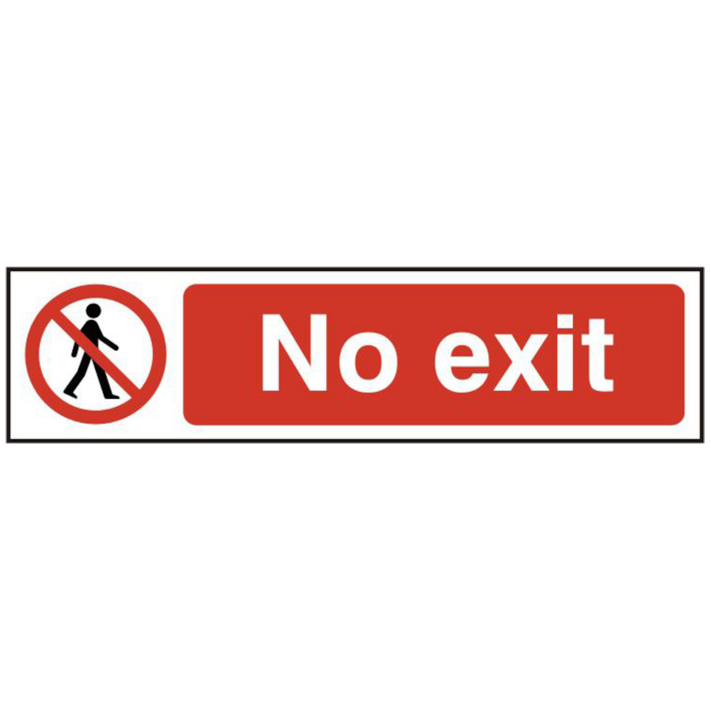 ASEC `No Exit` 200mm x 50mm PVC Self Adhesive Sign