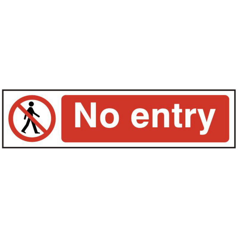 ASEC `No Entry` 200mm x 50mm PVC Self Adhesive Sign