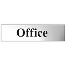 ASEC `Office` 200mm x 50mm Chrome Self Adhesive Sign