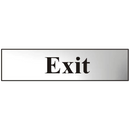 ASEC `Exit` 200mm x 50mm Chrome Self Adhesive Sign