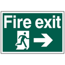 ASEC `Fire Exit` 400mm x 600mm PVC Self Adhesive Sign