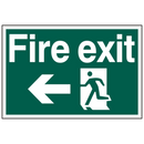 ASEC `Fire Exit` 400mm x 600mm PVC Self Adhesive Sign