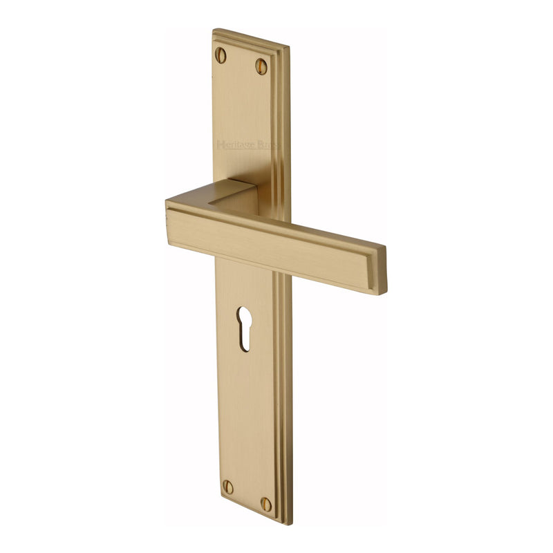 Heritage Brass Atlantis Long Door Handle on Plate