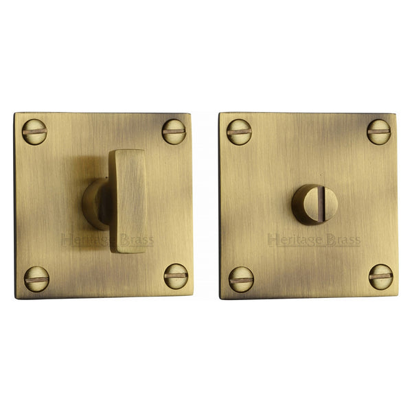 Heritage Brass Square Bathroom Turn & Release - BAU1555