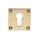 Heritage Brass Euro Profile Cylinder Escutcheon Square  - BAU1558