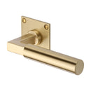 Heritage Brass Bauhaus Low Profile Door Handle on Square Rose