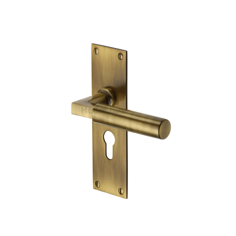Heritage Brass Bauhaus Door Handle on Plate