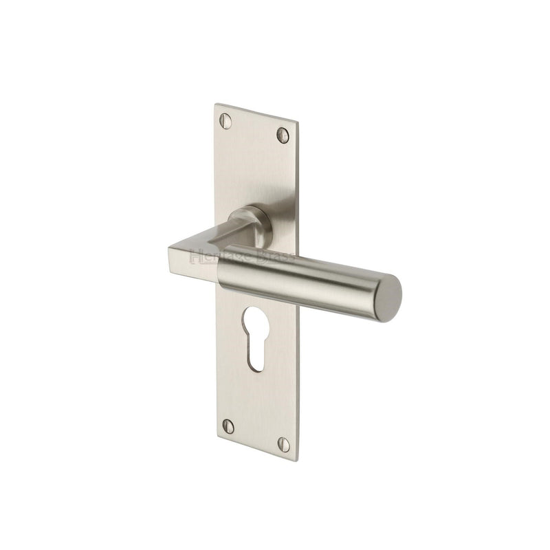 Heritage Brass Bauhaus Door Handle on Plate