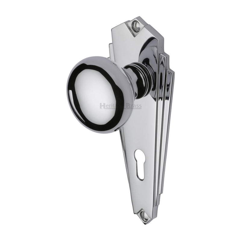 Heritage Brass Broadway Door Knob on Plate