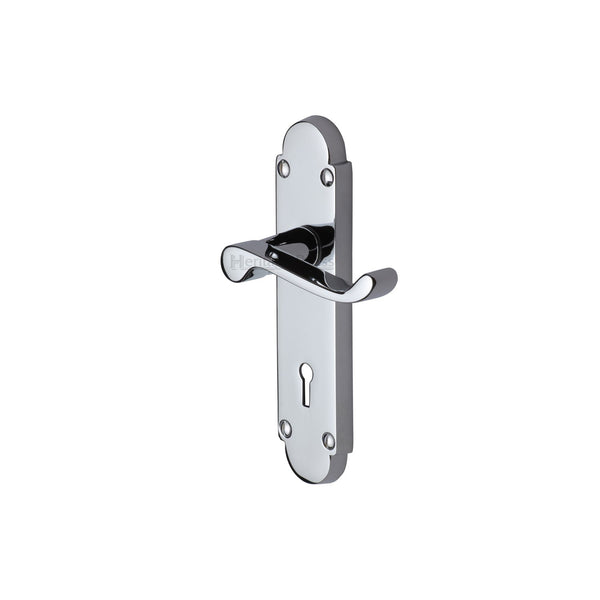 Heritage Brass Builders' Range Door Handle on Rounded Plate