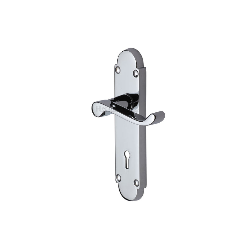Heritage Brass Builders' Range Door Handle on Rounded Plate