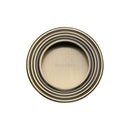 Heritage Brass Round Reeded Flush Pull