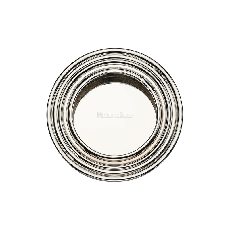 Heritage Brass Round Reeded Flush Pull