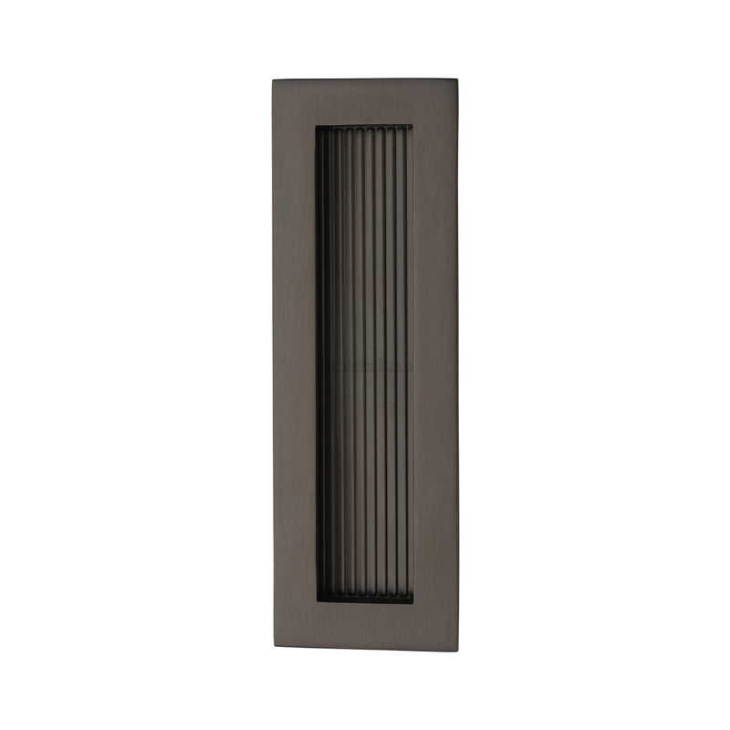 Heritage Brass Reeded Rectangular Flush Pull