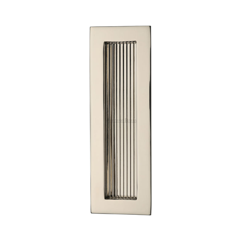 Heritage Brass Reeded Rectangular Flush Pull