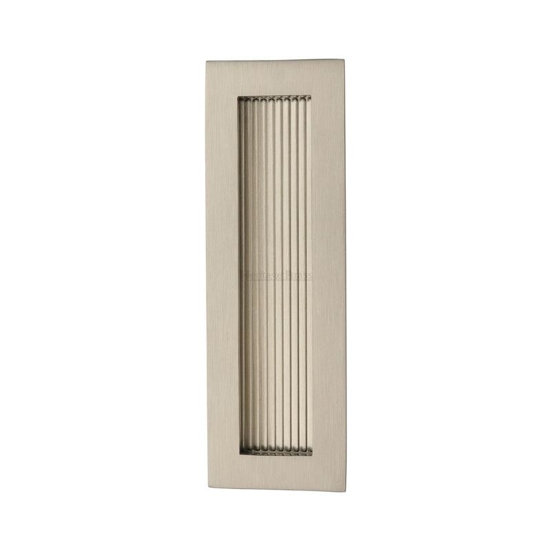 Heritage Brass Reeded Rectangular Flush Pull