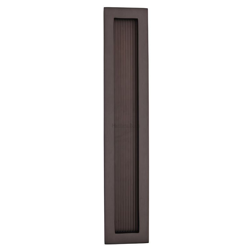 Heritage Brass Reeded Rectangular Flush Pull
