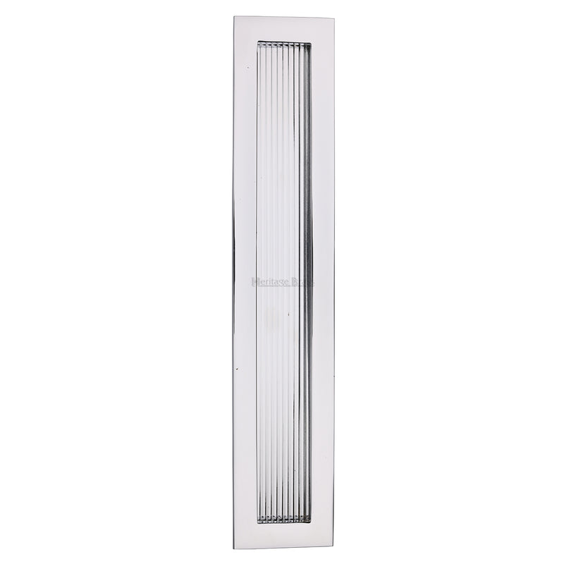 Heritage Brass Reeded Rectangular Flush Pull