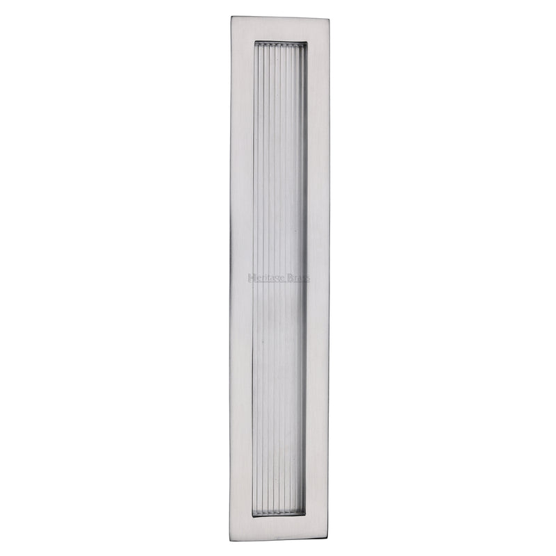 Heritage Brass Reeded Rectangular Flush Pull