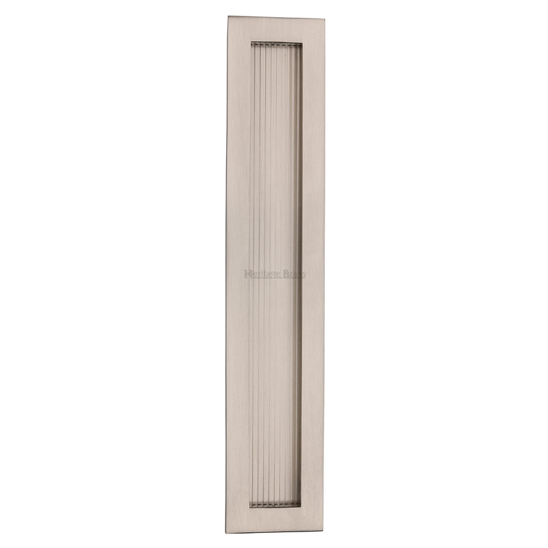 Heritage Brass Reeded Rectangular Flush Pull