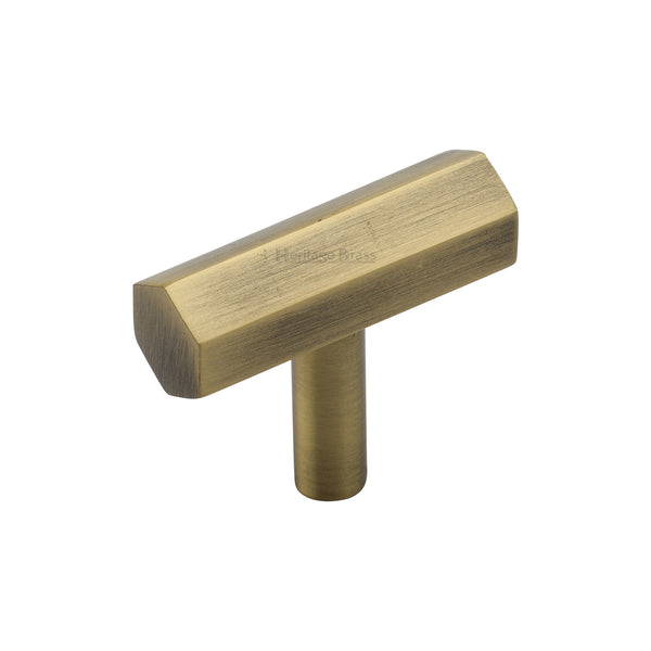 Heritage Brass Hexagon T-Bar Cabinet Knob